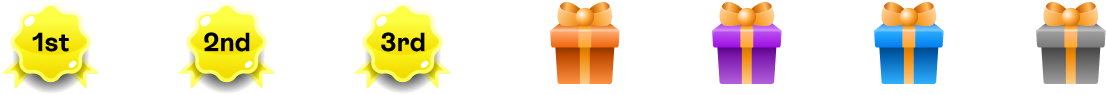 1st, 2nd, 3rd place badges and gift icons
