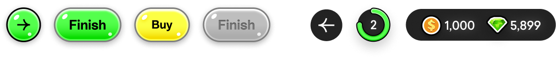 Ambie UI buttons and components