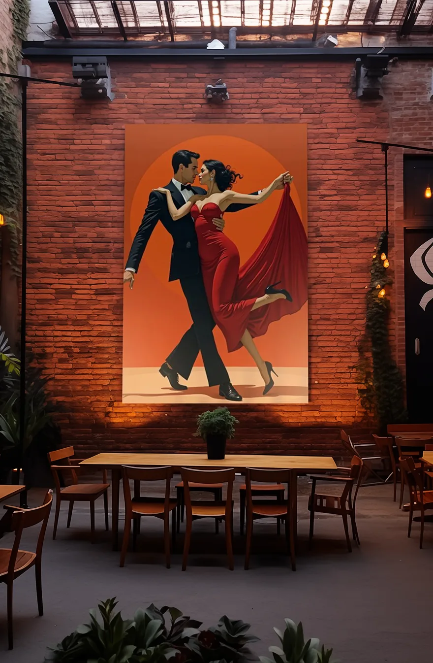 Room scene 6 with community artwork on the walls