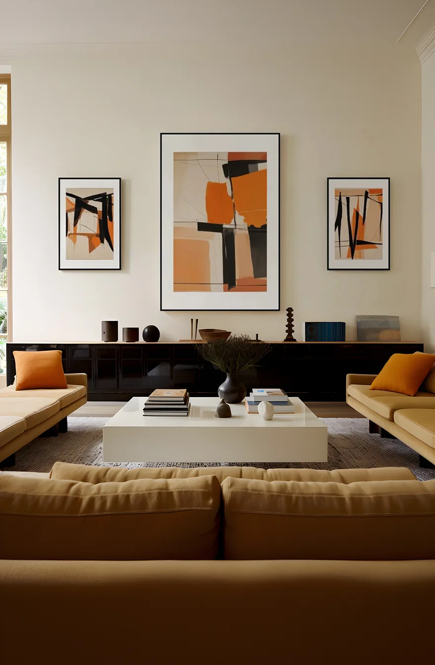 Room scene 9 with community artwork on the walls