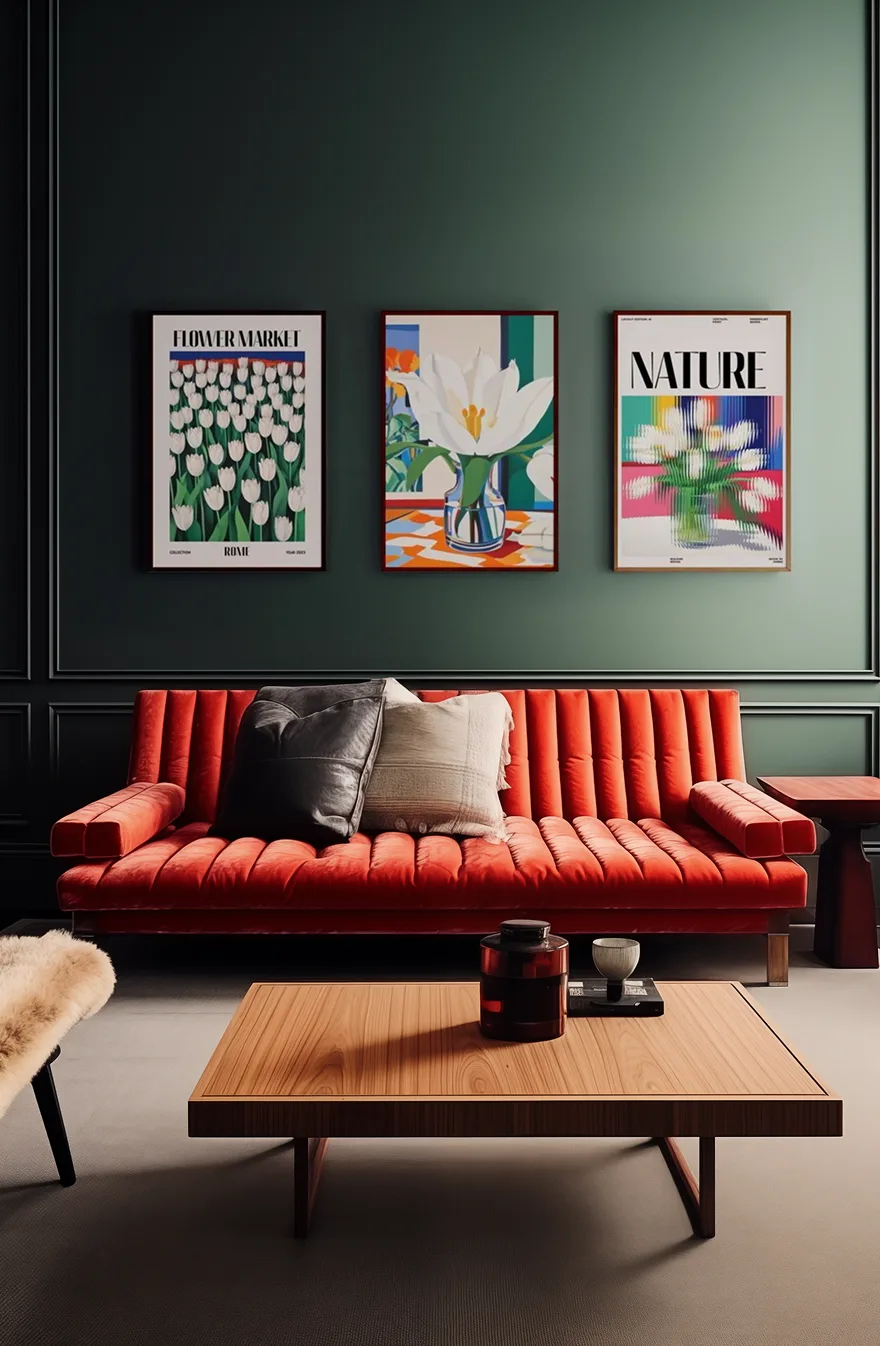 Room scene 15 with community artwork on the walls