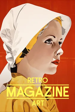 retro magazine art style