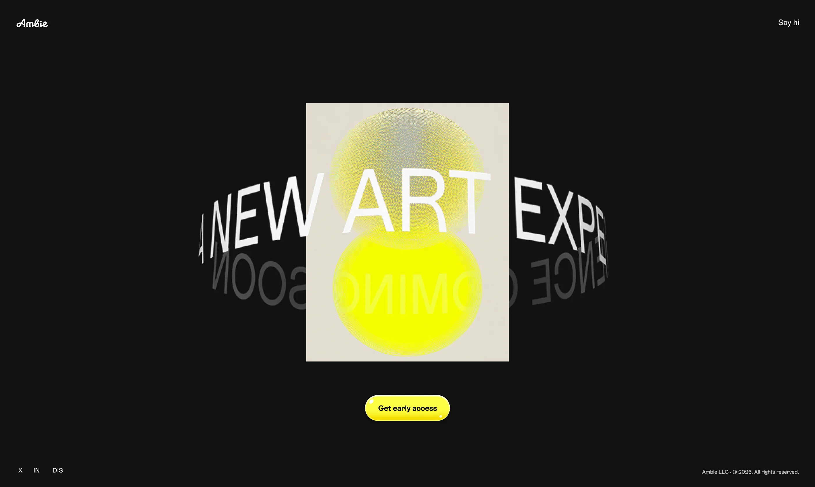 Ambie early access website: a new art experience coming soon